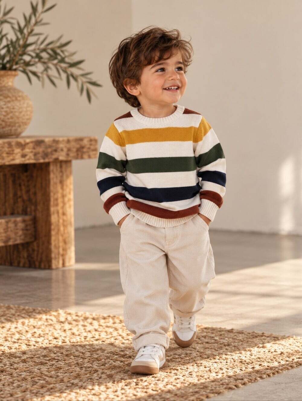 Old Navy Toddler Boys Striped Knit Sweater 2T Cotton Preppy Collegiate